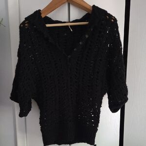 Free People Mohair Alpaca Open Weave Sweater M